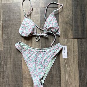 PacSun Light Green Floral Bikini